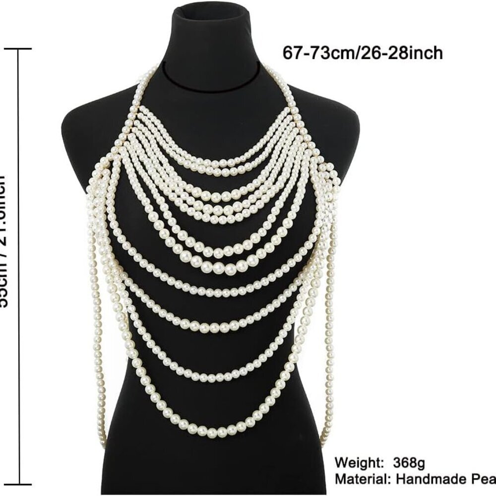 Pearl Body Chain Beaded Jewelry Festival Party Summer Beach Women - Picture 6 of 6